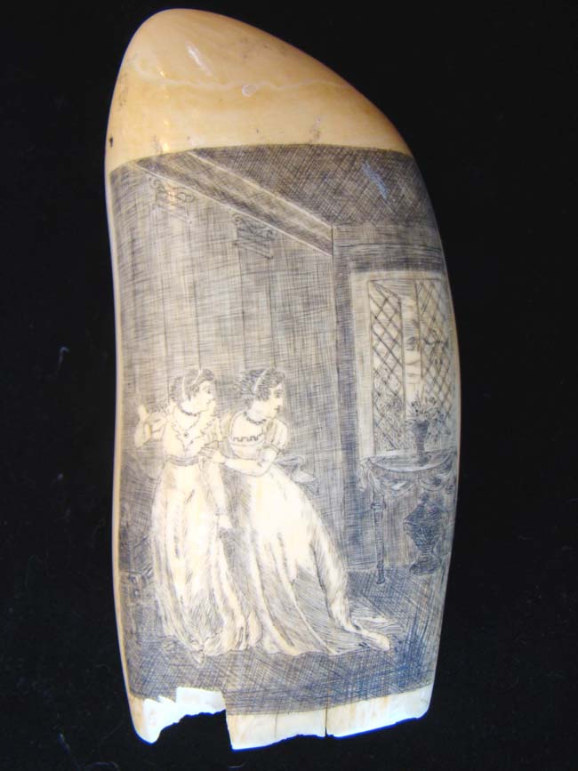 A highly detailed and beautiful 19th century scrimshaw whale's tooth circa 1840 — image 2